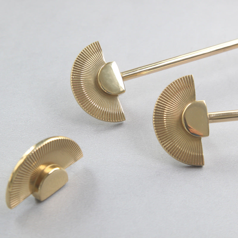Cabinet Door Handle Pure Copper Simple Nordic Drawer Cabinet Single Hole New Chinese Light Luxury Brass Wardrobe Door Handle
