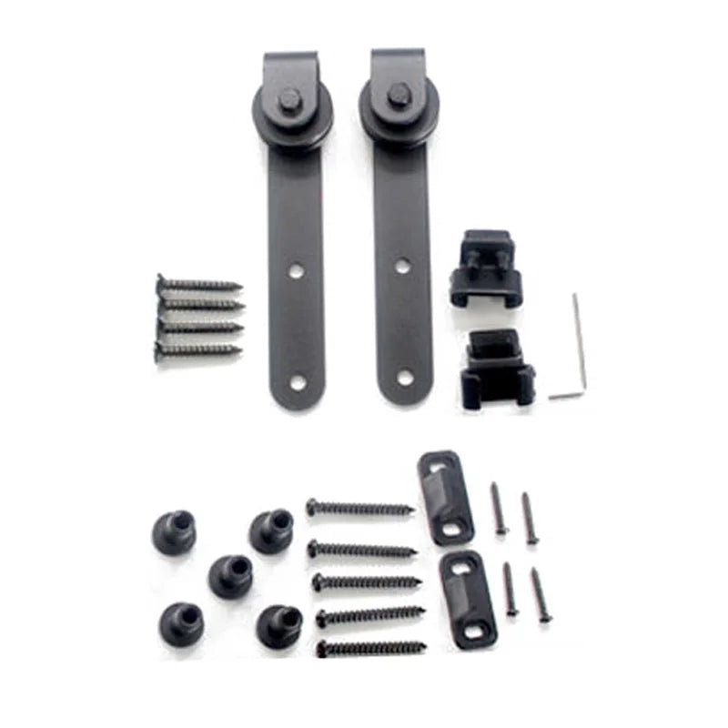 Door Sliding Barn Household Working Wood Track Hardware Interior Cabinet Closet Hanging Rail Set Smooth Silent
