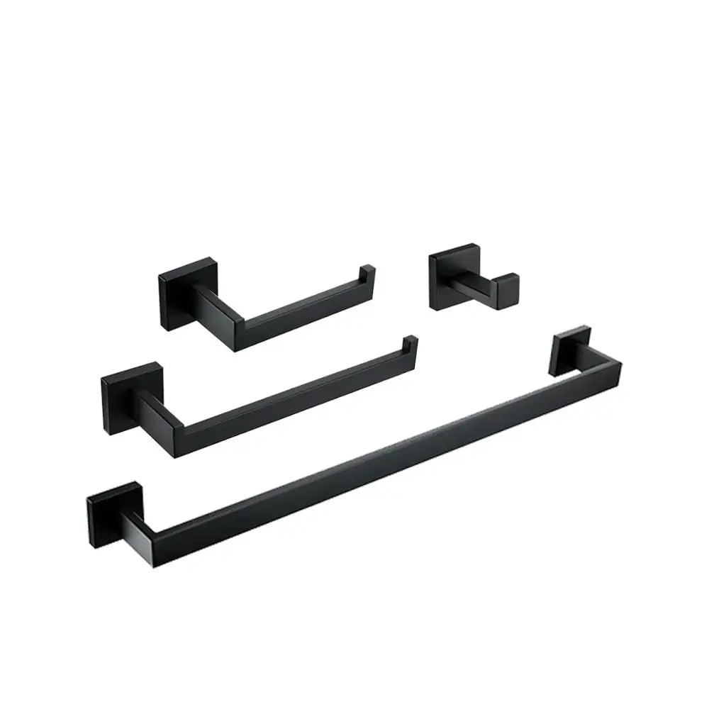 Bathroom Accessories Bathroom Hardware Set Black Robe Hook Towel Rail Bar Rack Bar Paper Holder Shelf