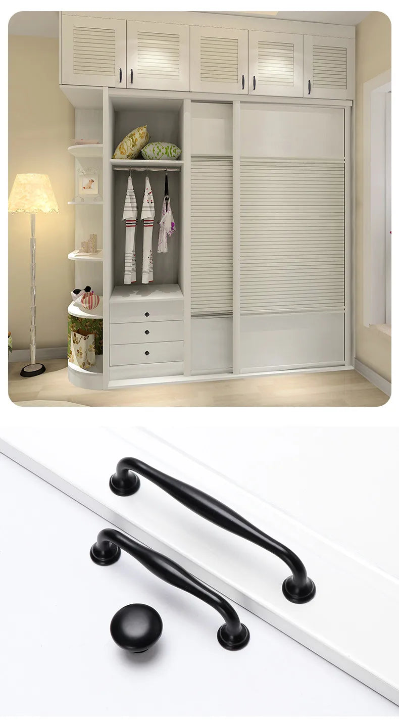 Modern Cabinet Handles Solid Aluminum Alloy Door Knobs And Handles Kitchen Cupboard Pulls Drawer Knobs Furniture Handle Hardware