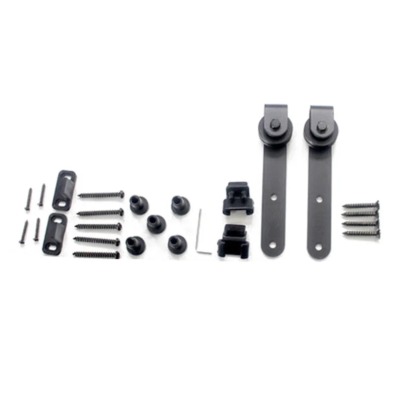 Door Sliding Barn Household Working Wood Track Hardware Interior Cabinet Closet Hanging Rail Set Smooth Silent
