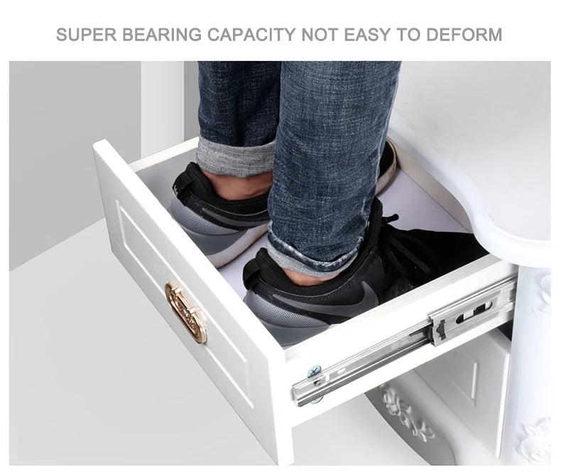AOBT Stainless Steel Drawer Slide Soft Close Drawer 10"- 22" Track Rail Sliding Three-Section Cabinet Slides Furniture Hardware