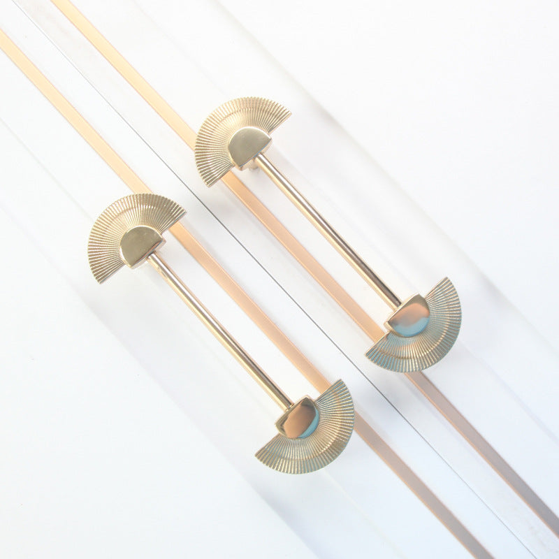 Cabinet Door Handle Pure Copper Simple Nordic Drawer Cabinet Single Hole New Chinese Light Luxury Brass Wardrobe Door Handle