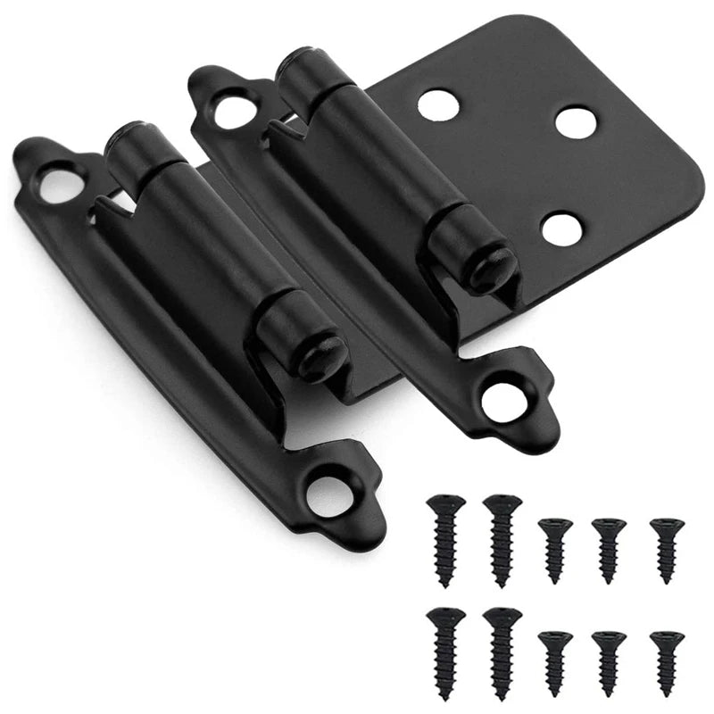 20Pcs Black Cabinet Hinges Self-Closing Hinges for Kitchen Cabinet Furniture Doors, Cabinet Door Hinges with Screws