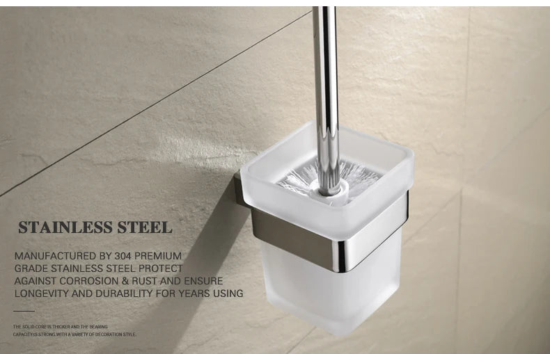 Stainless Steel Bathroom Accessories Wall Shelf Towel Bar Rack Rail Toilet Brush Roll Paper Holder Soap Dish Bathroom Hardware