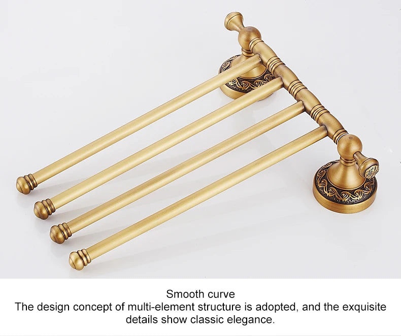 Bathroom Accessories Towel Holder Antique Bronze Movable Bath Towel Rack Bathroom Hardware 8024DH-4