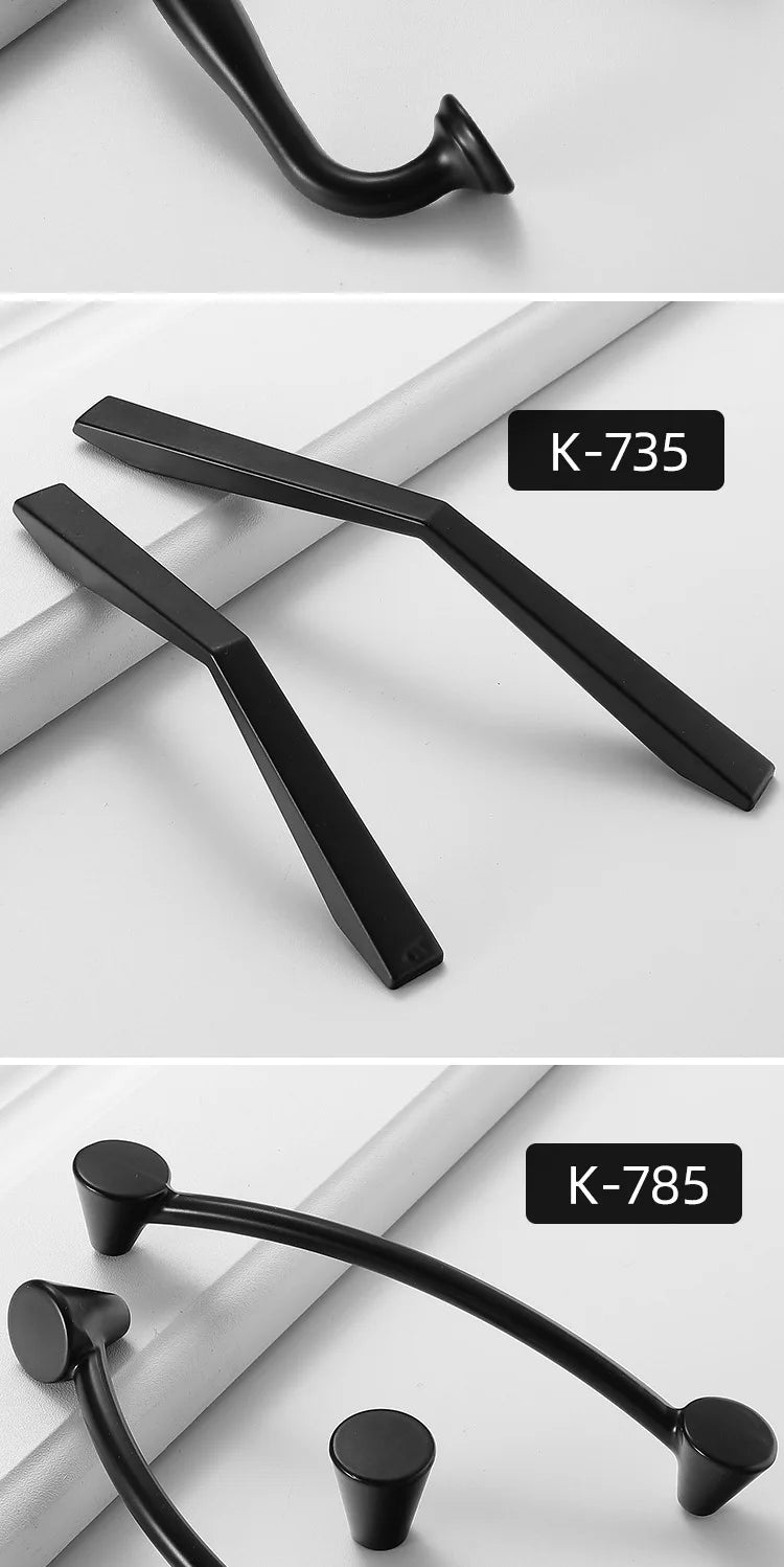 Black Handles for Furniture Cabinet Knobs and Handles Kitchen Handle Drawer Knobs Cabinet Pulls Cupboard Handles Knobs
