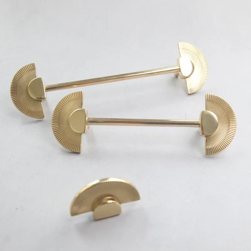 Cabinet Door Handle Pure Copper Simple Nordic Drawer Cabinet Single Hole New Chinese Light Luxury Brass Wardrobe Door Handle