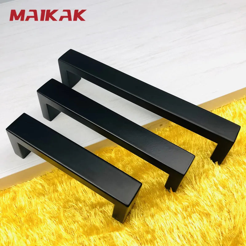 MAIKAK  Matte Black Cabinet Handles Knobs Long Furniture Pulls Kitchen Cupboard Wardrobe Chest Drawer Modern Nordic Handle Pull