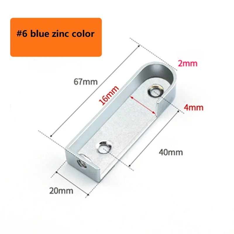 2Pcs Zinc Alloy Oval Wardrobe Rail Bracket Wall Mounted 16 mm Hanging Rod End Supports Closet Tube Pipe Brackets