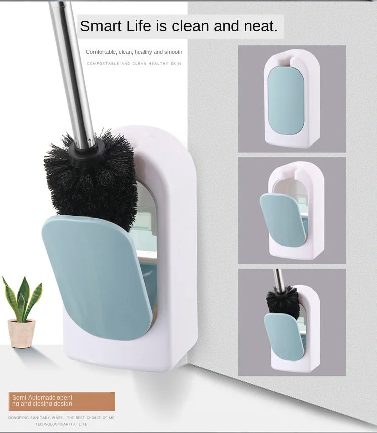 Bathroom bathroom wall-mounted toilet brush Long handle household suit No dead corner soft fur toilet cleaning toilet brush