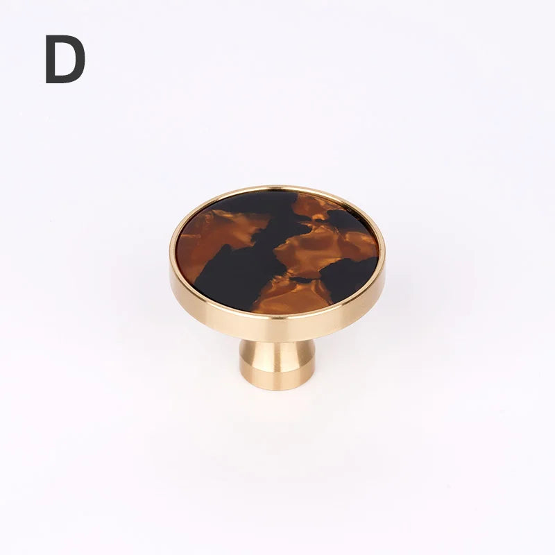 Brass Door Knobs and Handles for Cabinet  Shell Resin Elegant Furniture Handles Kitchen Cupboard Drawer Pulls Wall Hanging Hooks