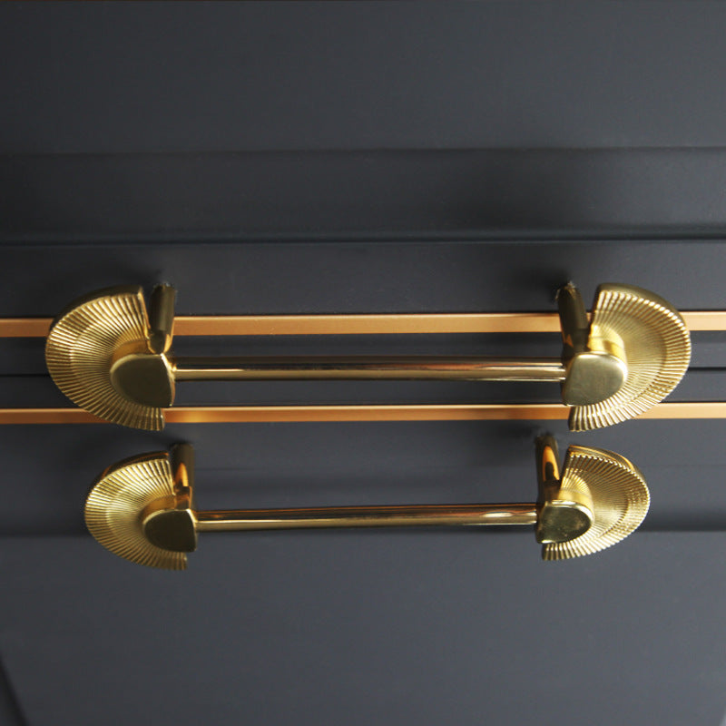 Cabinet Door Handle Pure Copper Simple Nordic Drawer Cabinet Single Hole New Chinese Light Luxury Brass Wardrobe Door Handle