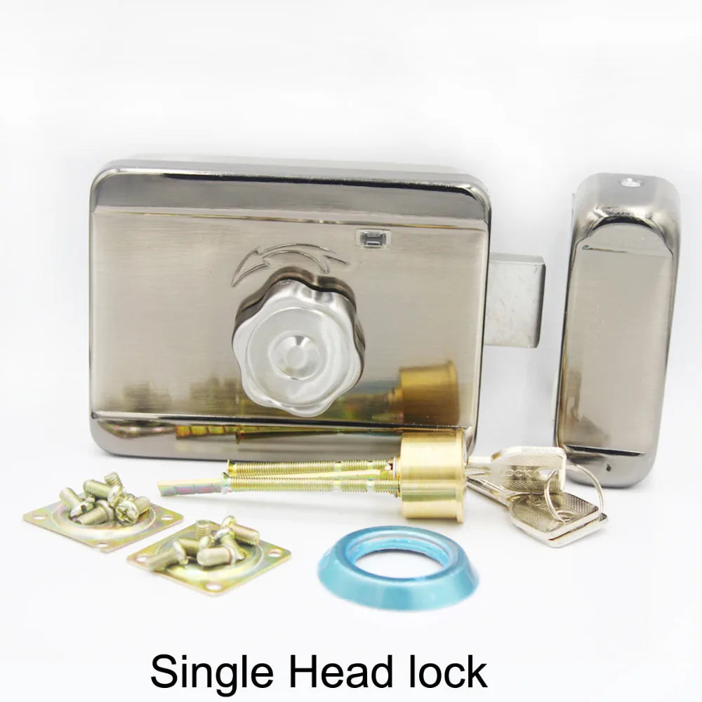 DC 12V Metal Electric Lock Gate Lock Strike Lock Access Control System Electronic Integrated Door Rim lock