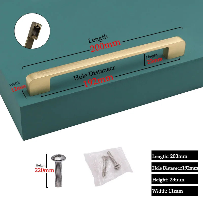 Modern Door Knobs and Handles For Interior Doors Golden Furniture Cabinets Drawers Solid Kitchen Cupboard Handles Pull