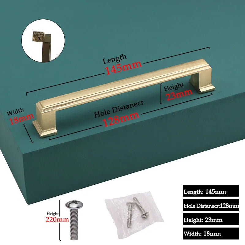 Modern Door Knobs and Handles For Interior Doors Golden Furniture Cabinets Drawers Solid Kitchen Cupboard Handles Pull