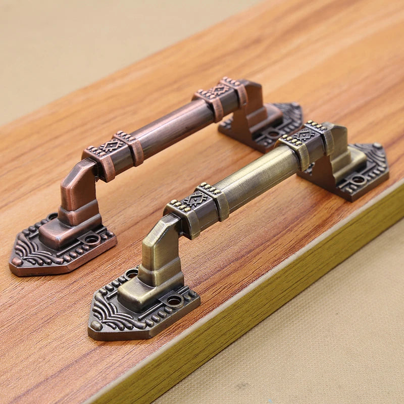 High Quality Decorative Furniture Wood Barn Door Handle Antique Imitate Copper Aluminum Alloy European Drawer Flush Handles