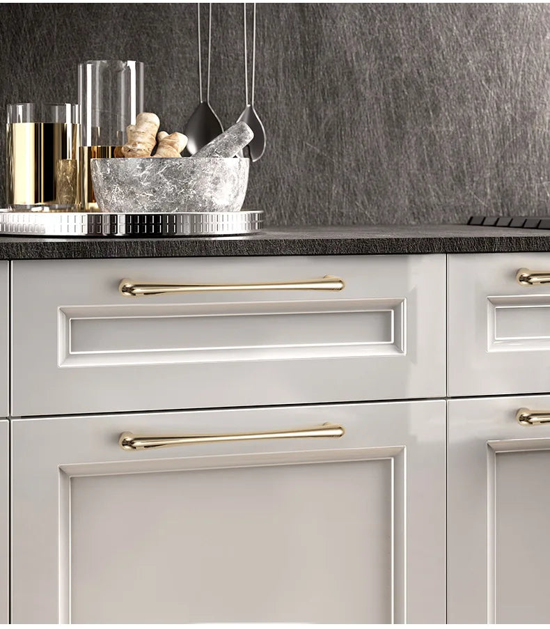 KAK European Style Bright Gold Cabinet Handles Drawer Knobs Kitchen Handle Cupboard Door Pulls Furniture Handle Cabinet Hardware