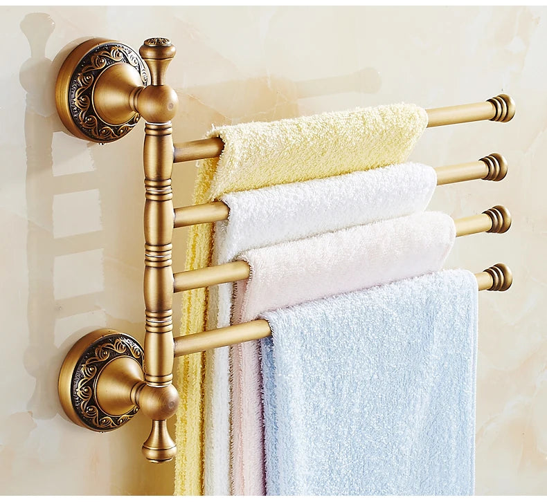 Bathroom Accessories Towel Holder Antique Bronze Movable Bath Towel Rack Bathroom Hardware 8024DH-4