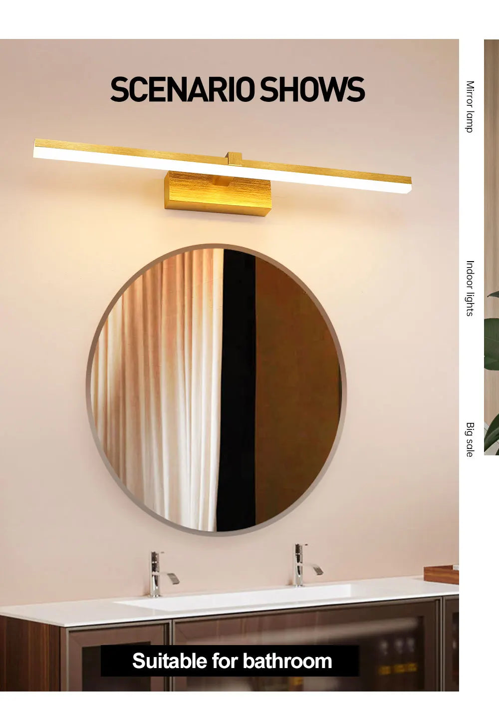 Bathroom Wall Lamp Led Bathroom Lights Mirror Wall Lamp  AC90-265V Waterproof Wall Sconce Lamp for Bathroom Wall Light Fixture
