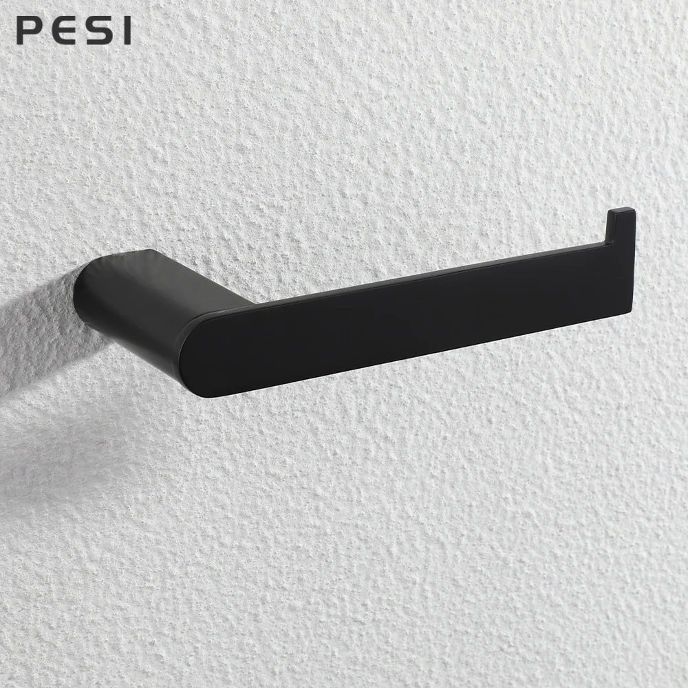 Bathroom Hardware Set Black Robe Hook Towel Rail Bar Rack Bar Shelf Tissue Paper Holder Toothbrush Holder Bathroom Accessories.