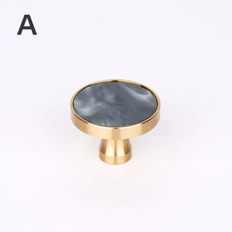 Brass Door Knobs and Handles for Cabinet  Shell Resin Elegant Furniture Handles Kitchen Cupboard Drawer Pulls Wall Hanging Hooks