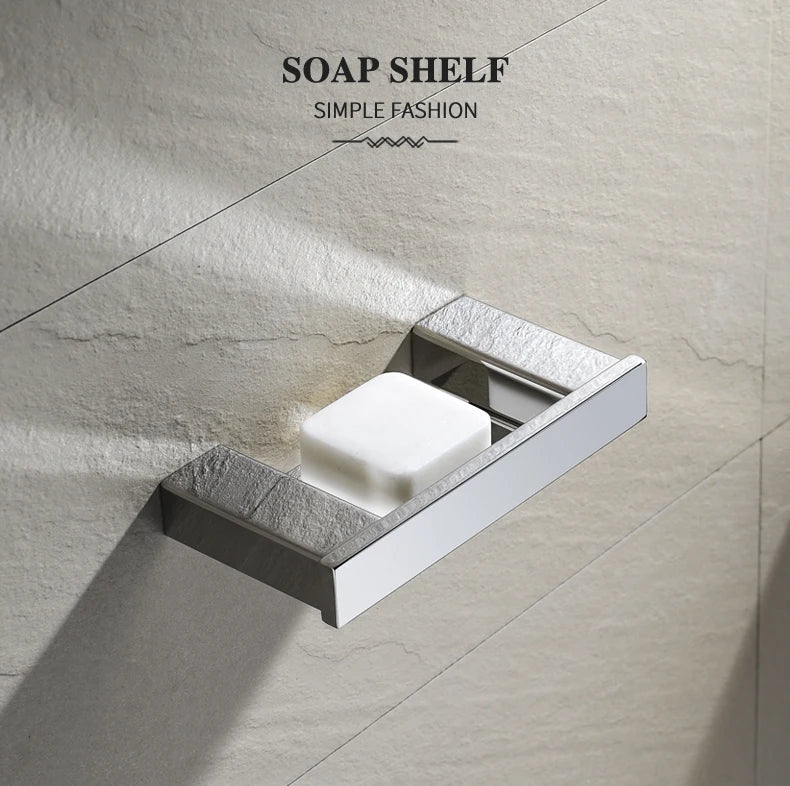 Stainless Steel Bathroom Accessories Wall Shelf Towel Bar Rack Rail Toilet Brush Roll Paper Holder Soap Dish Bathroom Hardware