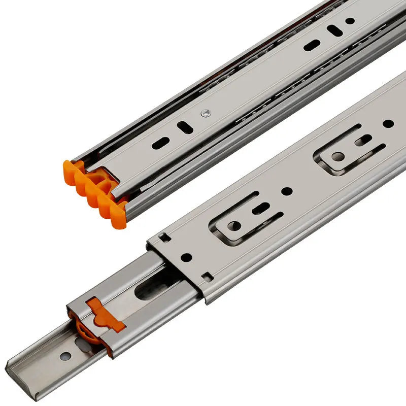 25cm-50cm Stainless Steel Cabinet Slides Soft Close Three-Section Drawer Rails Drawer Slides Buffer Damper Rails Hardware Slide