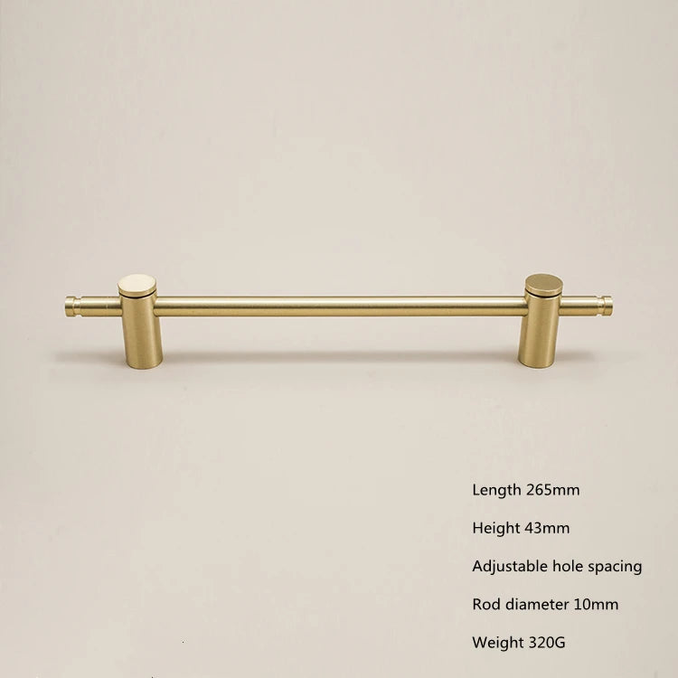 Furniture Long Handles Pure Solid Brass Handle Modern Simple Golden Light Luxury Integral Wardrobe Bathroom Cabinet Long Handle