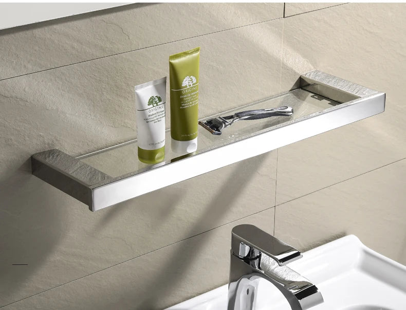 Stainless Steel Bathroom Accessories Wall Shelf Towel Bar Rack Rail Toilet Brush Roll Paper Holder Soap Dish Bathroom Hardware