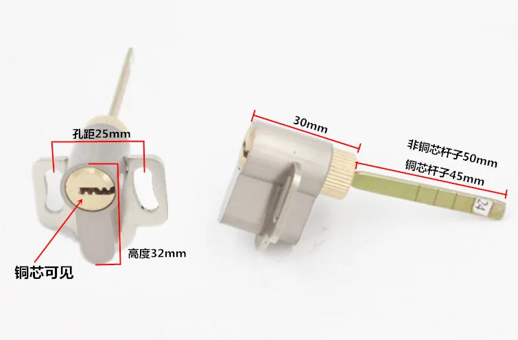 Heart Indoor Door Lock for Bedroom Wooden Door Old-Fashioned Universal Single Lock Cylinder for Kitchen Bathroom Toilet Hotel