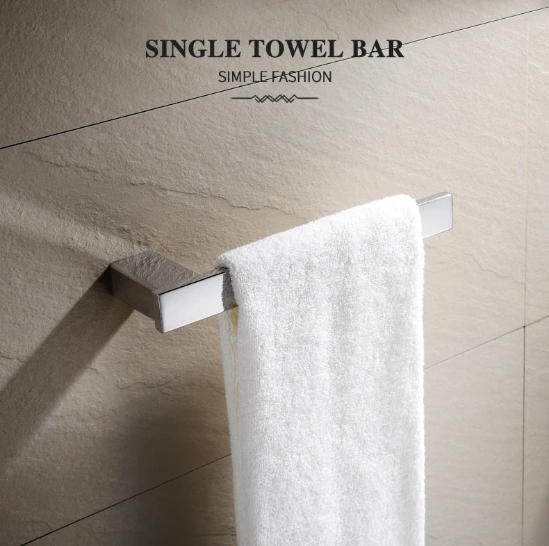 Stainless Steel Bathroom Accessories Wall Shelf Towel Bar Rack Rail Toilet Brush Roll Paper Holder Soap Dish Bathroom Hardware