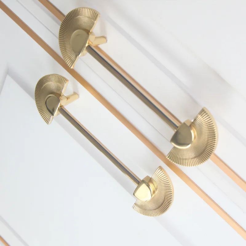 Cabinet Door Handle Pure Copper Simple Nordic Drawer Cabinet Single Hole New Chinese Light Luxury Brass Wardrobe Door Handle