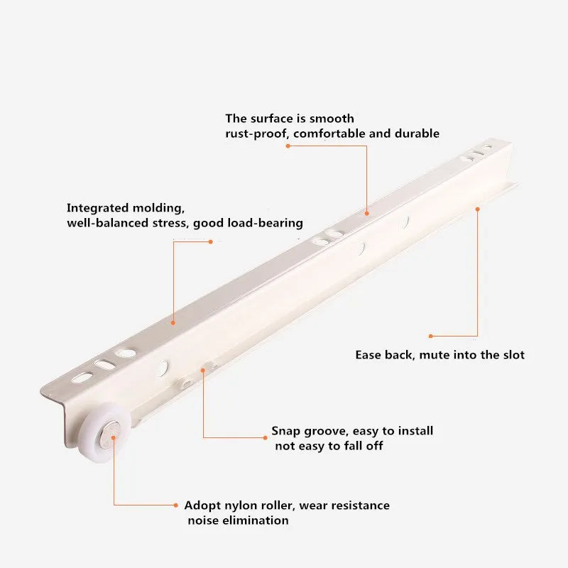 1set Drawer Track Slides Two Cabinet Rails Thickening Computer Table Chute Clothing Cabinets Keyboard Roller Pulley Furniture