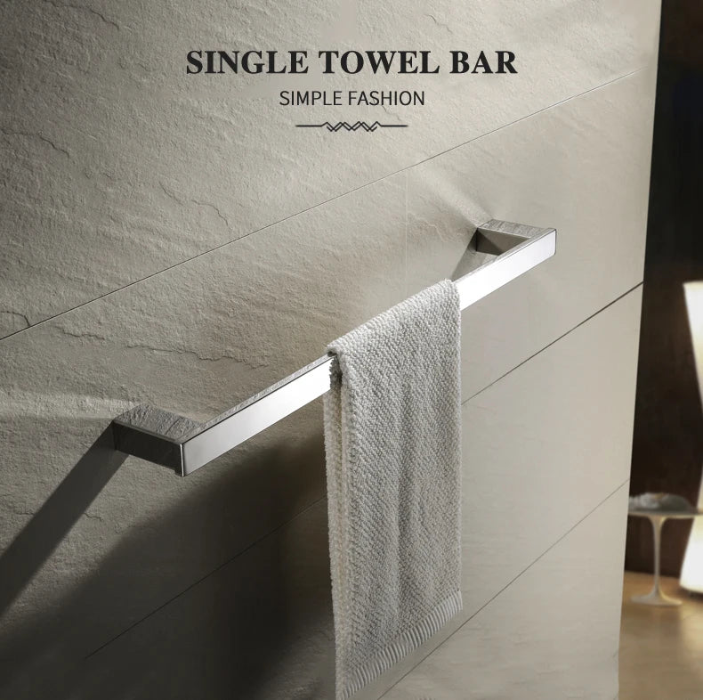 Stainless Steel Bathroom Accessories Wall Shelf Towel Bar Rack Rail Toilet Brush Roll Paper Holder Soap Dish Bathroom Hardware