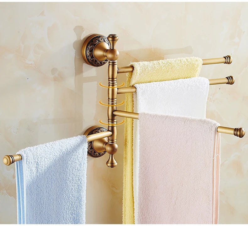 Bathroom Accessories Towel Holder Antique Bronze Movable Bath Towel Rack Bathroom Hardware 8024DH-4