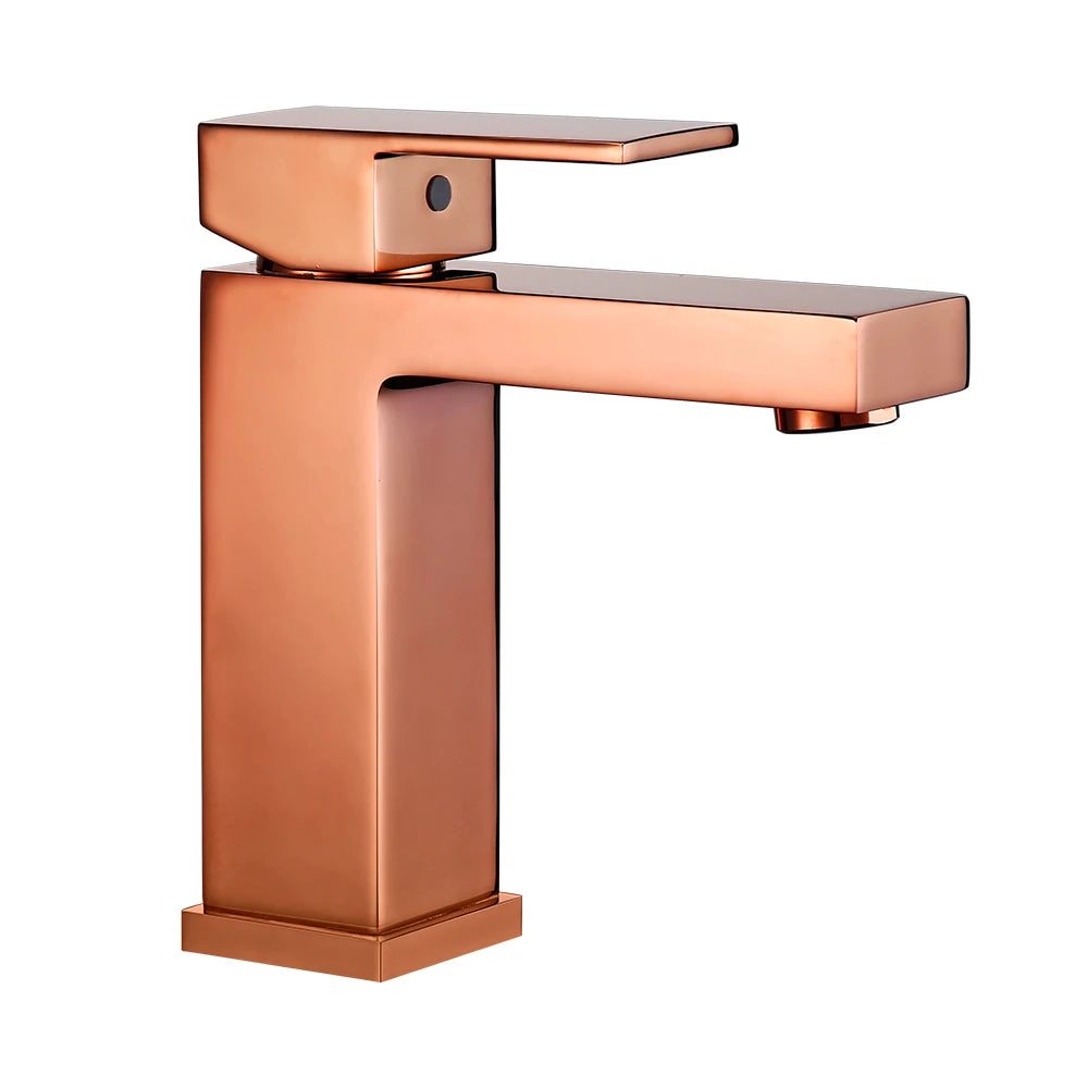 Bathroom Small Basin Tap Mixer 100% Solid Brass Newest Luxury Design Deck Mount Vessel Faucet Black Gold Chrome Silver Square