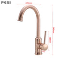 Brushed Rose Gold Kitchen Sink Water Tap Deck Mounted Mixer Stream Sprayer Head Hot Cold Taps 360 Rotation Spout Faucet.