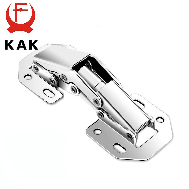 KAK 90 Degree Cabinet Hinges 3 Inch No-Drilling Hole Soft Close  Spring Hinge Cupboard Door Furniture Hardware With Screws