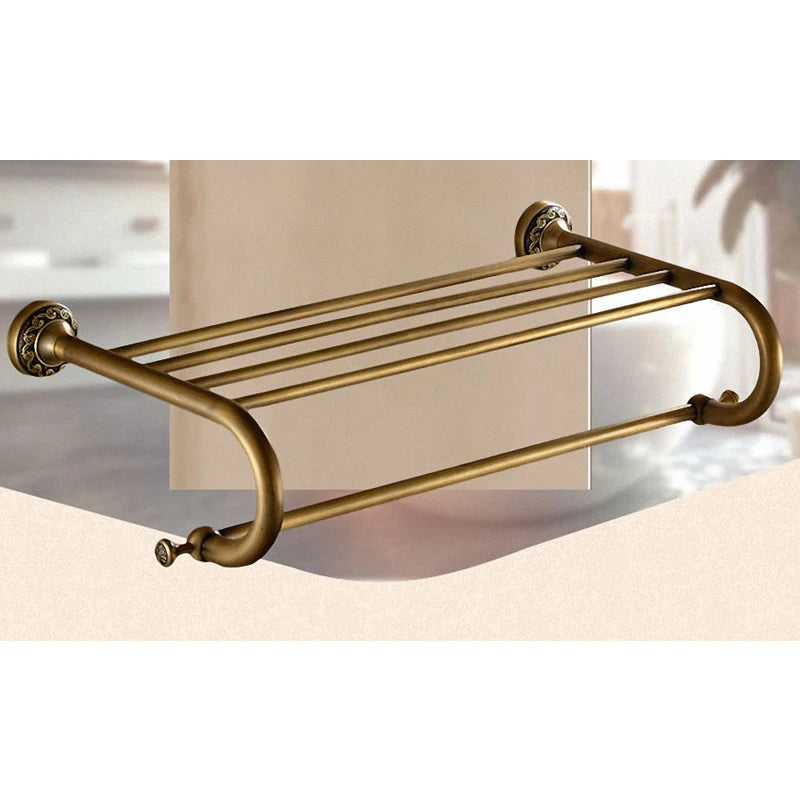 Bathroom Accessories set Antique Brass Collection Carved Bathroom Products wall mounted brass bathroom hardware set
