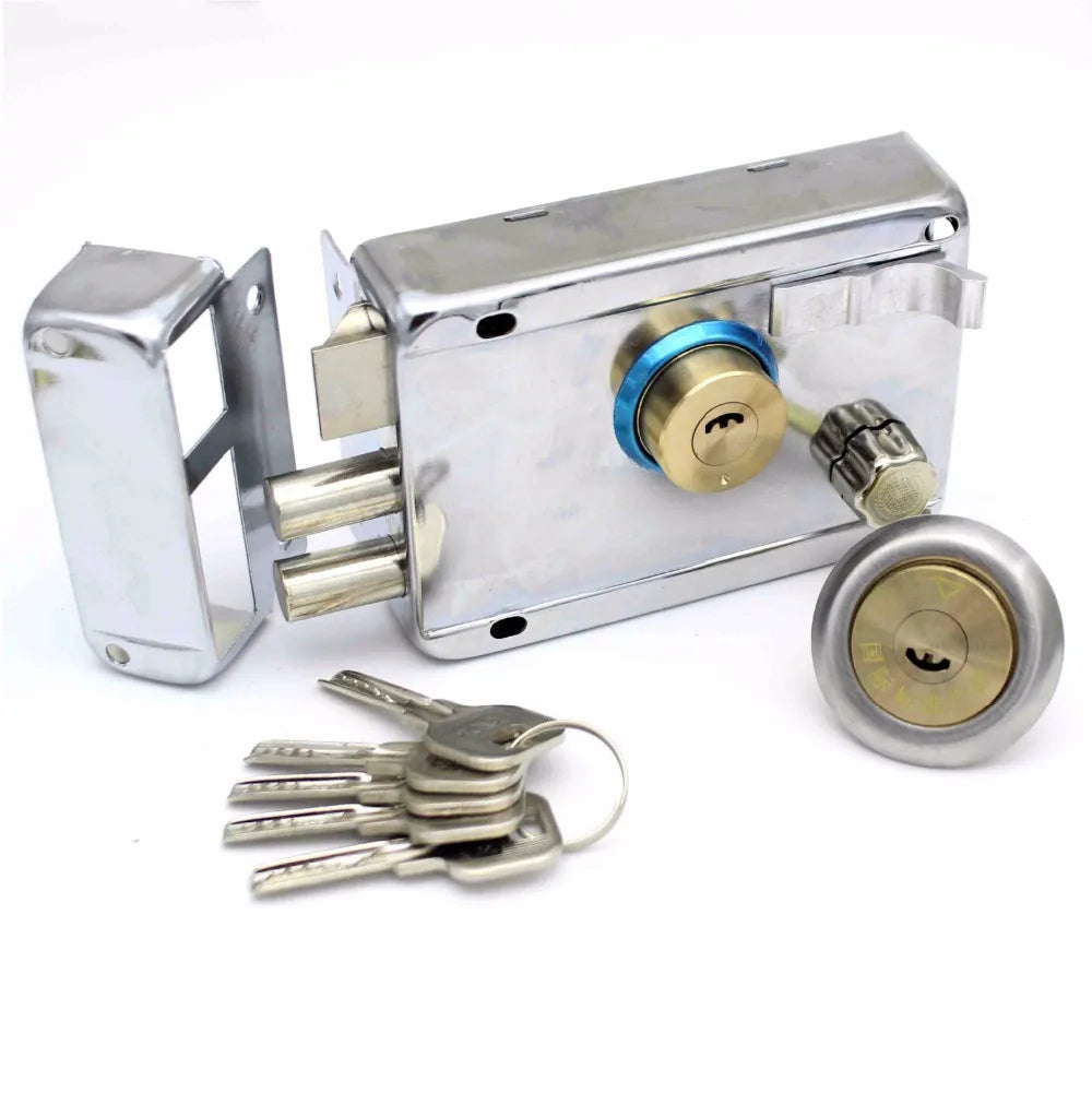 Door Lock Strong Deadbolt Home Security Universal Exterior Anti-theft Accessory Stainless Steel Multiple Insurance Smooth