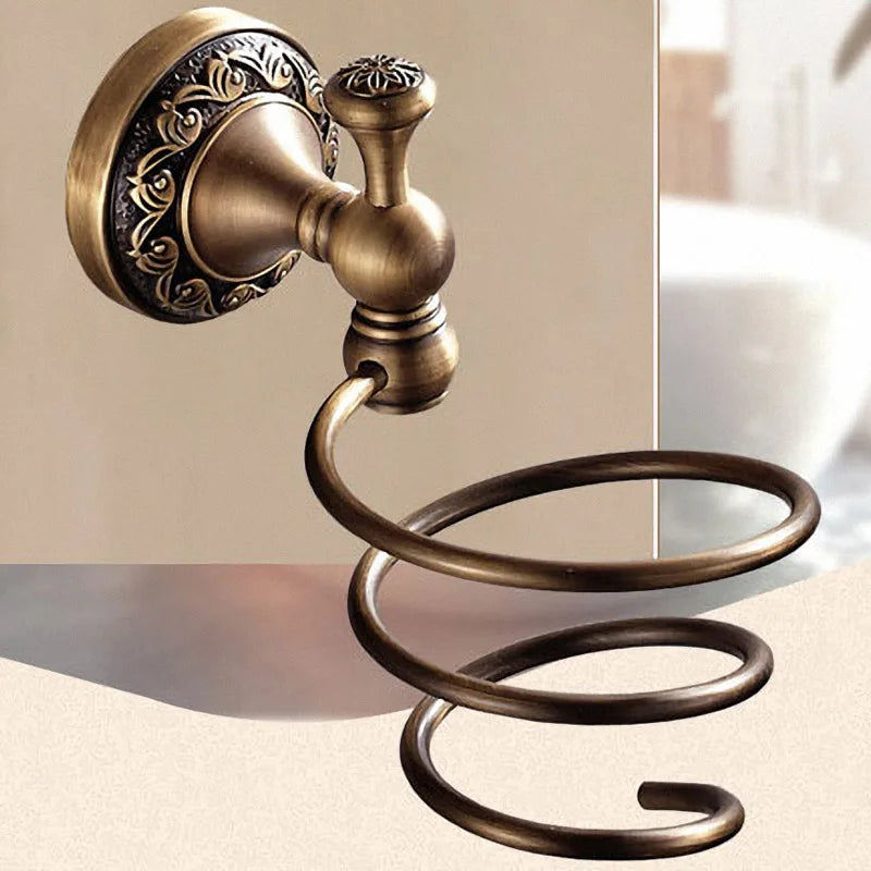 Bathroom Accessories set Antique Brass Collection Carved Bathroom Products wall mounted brass bathroom hardware set