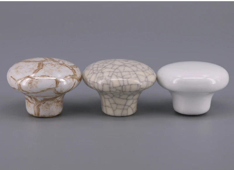 1PCS Round Ceramic Knobs used for Cabinet Doors, Drawers, Chests, Decorative Kids Room White/Crackle/Marble Knob pull Handle