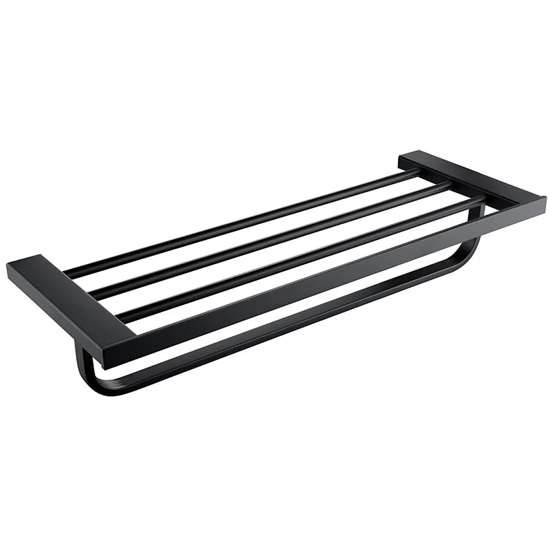 Bathroom Accessories Hardware Set Matte Black SUS304 Stainless Steel Paper Holder Toothbrush Holder Towel Bar Bath Shelves