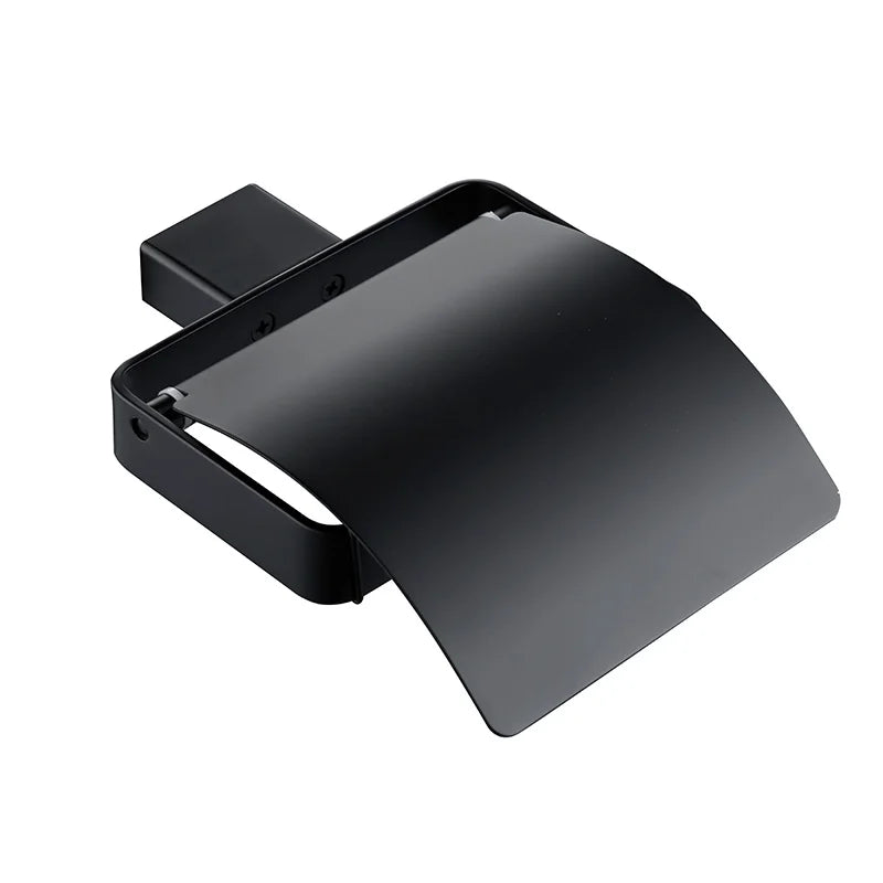 Bathroom Accessories Hardware Set Matte Black SUS304 Stainless Steel Paper Holder Toothbrush Holder Towel Bar Bath Shelves
