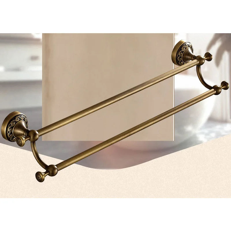Bathroom Accessories set Antique Brass Collection Carved Bathroom Products wall mounted brass bathroom hardware set