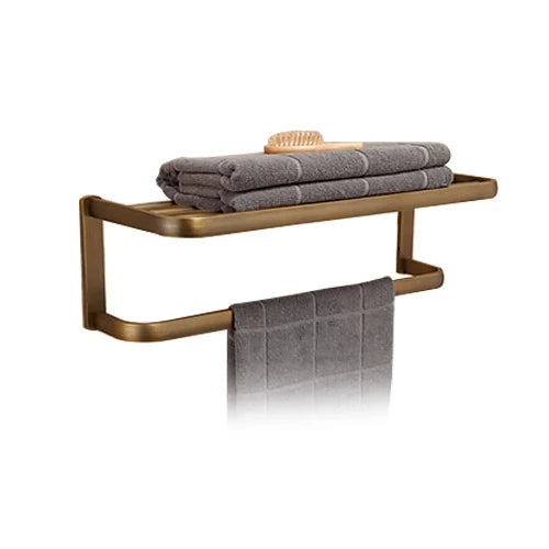 Soild brass antique bathroom accessories set towel bar shelf hook toilet paper rack brush holder mirror banheiro hardware