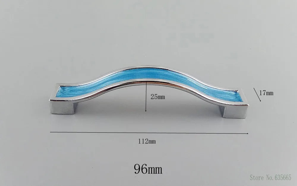 Modern Blue Resin Furniture Handles Kitchen Cabinets Drawer Wardrobe Cupboard Pull Door Knobs Dresser Children's Room Handles