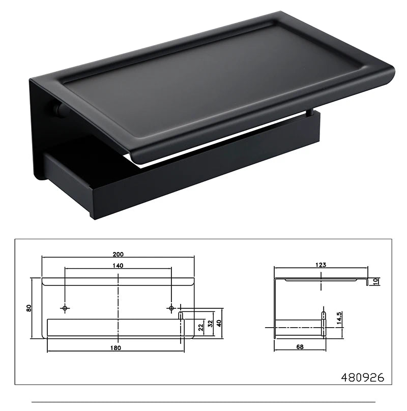 Bathroom Accessories Hardware Set Matte Black SUS304 Stainless Steel Paper Holder Toothbrush Holder Towel Bar Bath Shelves
