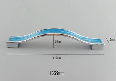 Modern Blue Resin Furniture Handles Kitchen Cabinets Drawer Wardrobe Cupboard Pull Door Knobs Dresser Children's Room Handles